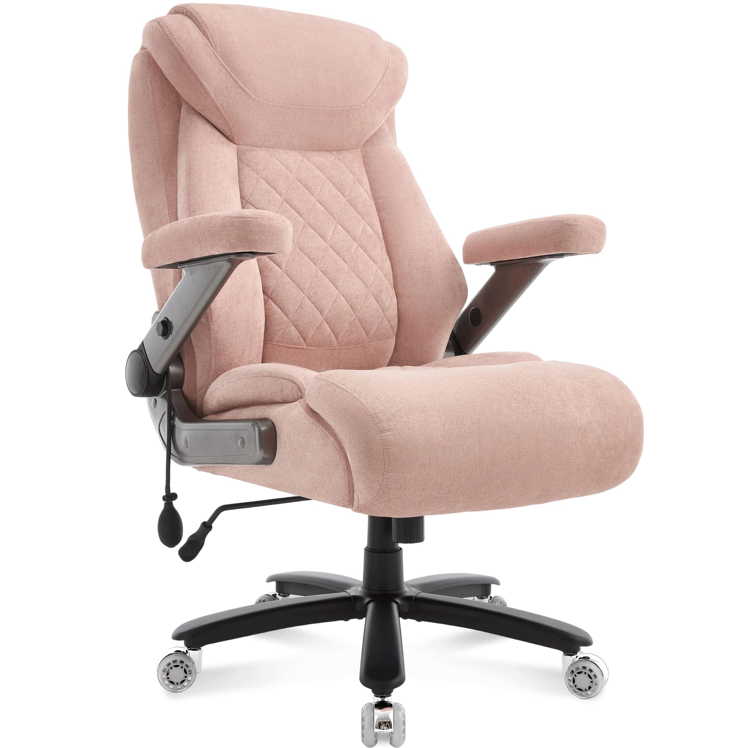 Fabric 700lbs Big and Tall Office Chair, Ergonomic Heavy Duty Executive Cloth Office Chair with 5d Flip Arms & Adjustable Lumbar Support & Dual