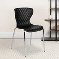 Emma + Oliver Contemporary Design Black Plastic Stack Chair, 17"W x 20"D x 31"H