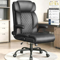 Office Chair-big and Tall Office Chair,executive High Back Breathable Flip-up Armrests Lumbar Support-ergonomic Leather Rolling Swivel Chair