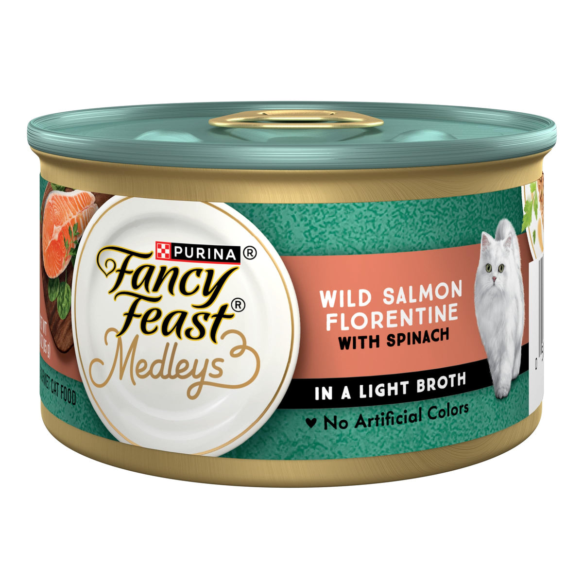 Purina Fancy Feast Wet Cat Food, Medleys Wild Salmon Florentine With Garden Greens in Delicate Sauce - (Pack of 24) 3 oz. Cans