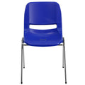 Flash Furniture Hercules 16 in Ergonomic Stack Chair, Navy, Set of 1, Navy Plastic/chrome Frame