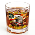 FLAGWIX American Eagle Whiskey Glasses - Old Fashioned Bourbon Glass 10oz Glass - USA Eagles Flag Design 4th of July Veteran Gifts for Men Dad Veteran Independence Day