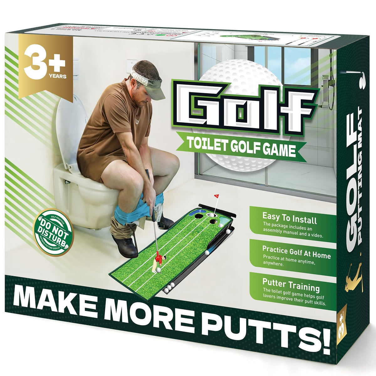 Prank Gift Box, Toilet Golf Game Facade, Wrap the Actual Gifts with a Prank Empty Gag Box, Funny Christmas Gag Presents Ideas for Dad Men Boyfriend(Pack of 1)