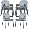 Clatina Grey Stacking Chairs Stackable Waiting Room Chairs with Armrest, Mesh Office Reception Guest Chair for Home Desk Conference Lobby