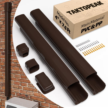 Mini Split Line Cover: 4'' 7.5 Ft Line Hide for Mini Split Air Conditioner Central AC HVAC - Waterproof Decorative Pipe Cover for Outdoor (Brown)