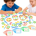Montessori Smart Sticks Learning Set with Rings and Challenge Cards, 120PCS Creative Building Kit, STEM Toys for 3 4 5 Year Old Kids, Preschool Montessori Learning Activities