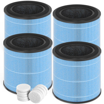 AP0601 Replacement Filters Compatible AIRTOK Purifier, 4-in-1 HEPA Filters, AP0601-RF 4 Pack (with Extra 10-Pieces Aroma Pad)