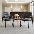 Simple Deluxe Waiting Room Guest Chair No Wheels Set of 2 with Padded Arm Rest, Conference Guests Chair for Reception, Meeting, Lobby, Home
