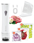 Vacuum Sealer Machine with Visible Water Tank, 30 Reusable Bags (S, M, L - 10 Each), Foldable Drying Rack, and Charging Cable – Compact & Powerful Handheld Food Sealer for Freshness