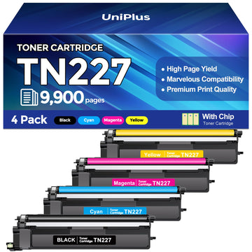 TN227 Toner Cartridges 4 Pack (9900 Pages) Compatible with HL-L3270CDW MFC-L3770CDW for Brother TN227 TN223 Toner Work with HL-L3270CDW L3210CW L3230CDW L3230CDN L3290CDW MFC-L3710CW L3750CDW Printer