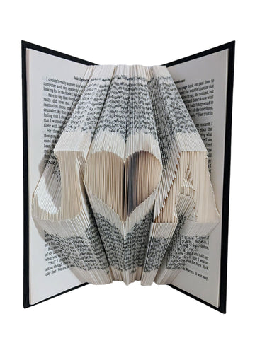 Customized Couples Initials Book Sculpture