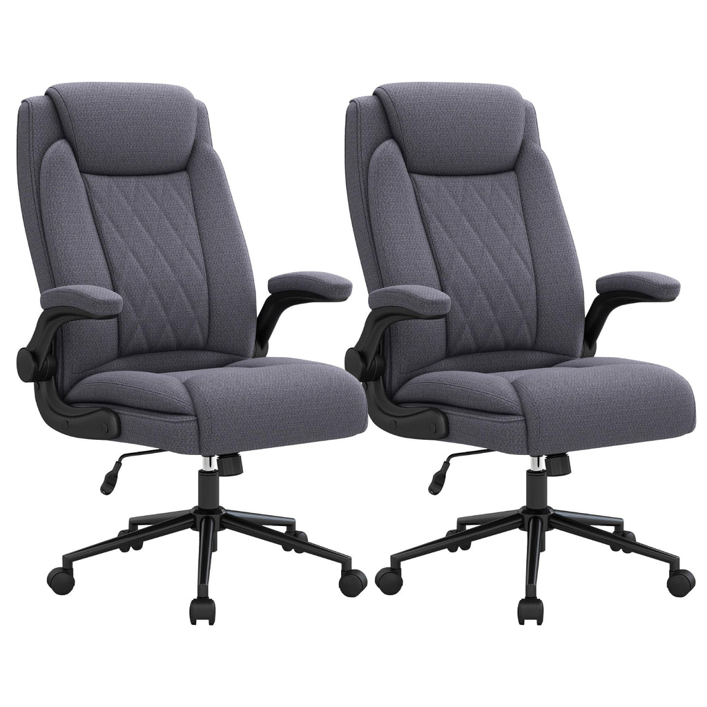 Ralex-chair 2 Pack Big and Tall Office Chair -500 Lb Heavy Duty Office Chair for Big Man, Fabric High Back Executive Office Desk Chair with
