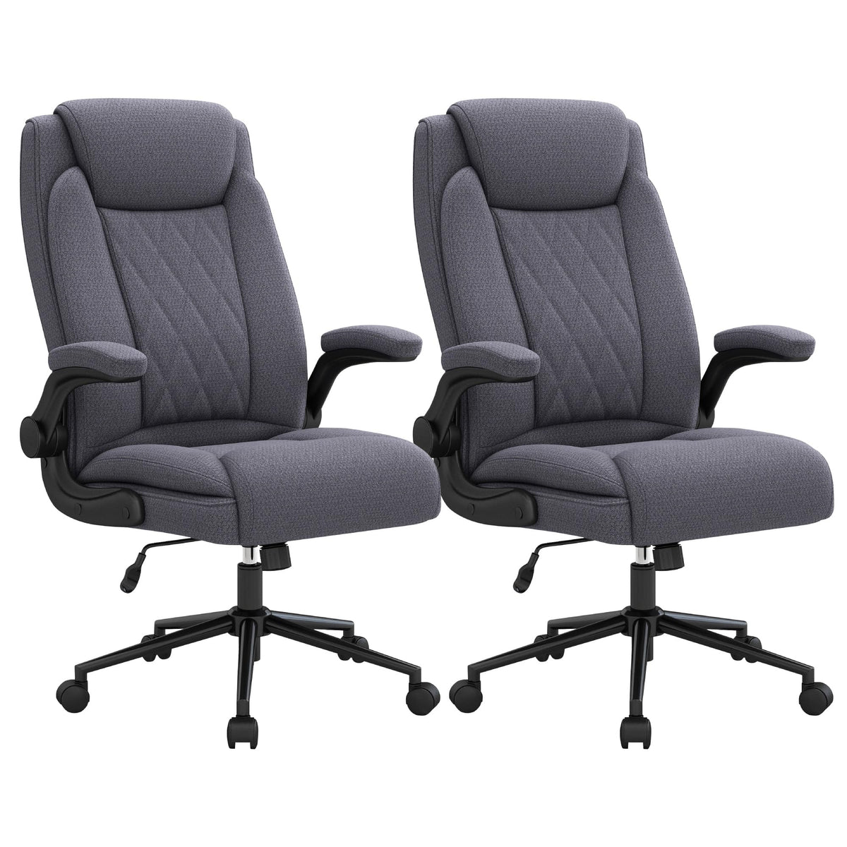 Ralex-chair 2 Pack Big and Tall Office Chair -500 Lb Heavy Duty Office Chair for Big Man, Fabric High Back Executive Office Desk Chair with