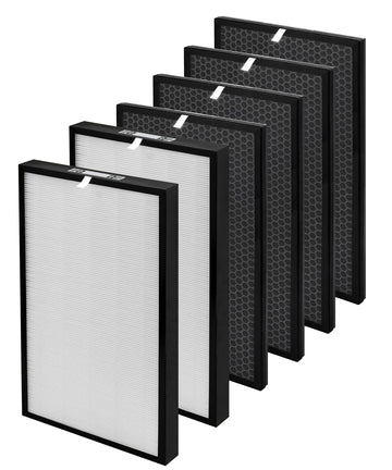 6 Pack 5000 Replacement Filters for Air Doctor 5000 Series Air Purifier, Includes 2 Efficiency + 4 VOC Units(Not Compatible with 5500 Series)