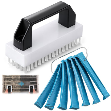 8 PCS Air Conditioner Fin Cleaner Kit, 2-in-1 AC Fin Comb Straightener & 7-in-1 Coil Comb Set, AC Coil Cleaner Brush for HVAC, Evaporator, Condenser, Refrigerator, Radiator Cleaning & Repair Tool