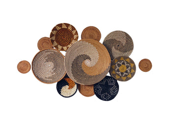 ChumDecor Woven Basket Wall Decor Set of 12, Decorative Wall Plates