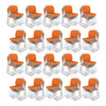 Vingli Stackable Chairs Set of 100, Stacking Office Chairs with Metal Sled Base, Ergonomic Plastic Padded Seat & Back, Capacity 350lbs,