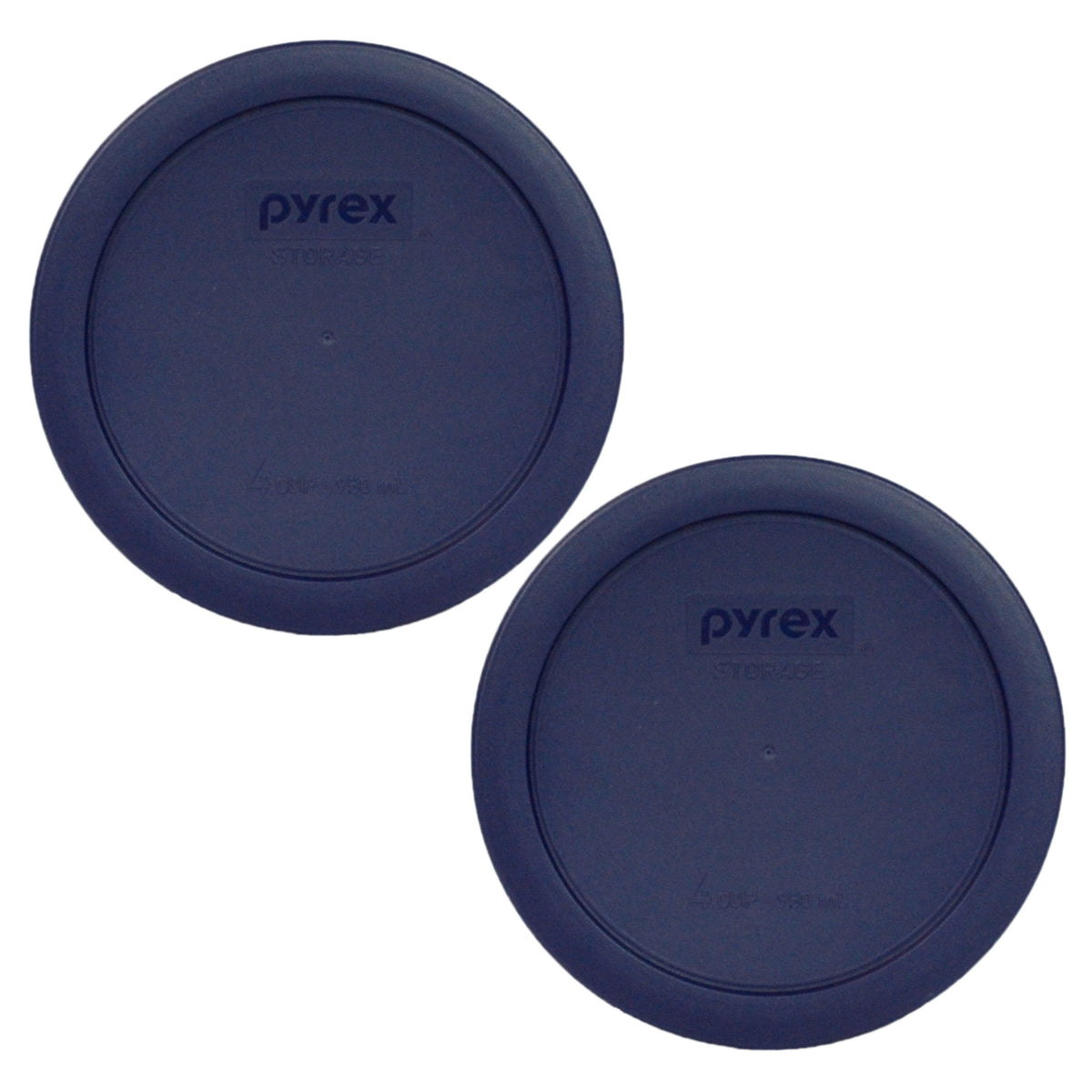Pyrex 7201-PC 4 Cup Blue Food Storage Replacement Lid (2-Pack) - Made in USA