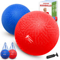 8.5 Inch Kickball Set, Dodgeballs 2 Pack, Playground Balls Gift for Kids & Adults, Bouncy Balls Includes Pump and Bag, Handball for Outdoor & Indoor Games, Official Size for Camps