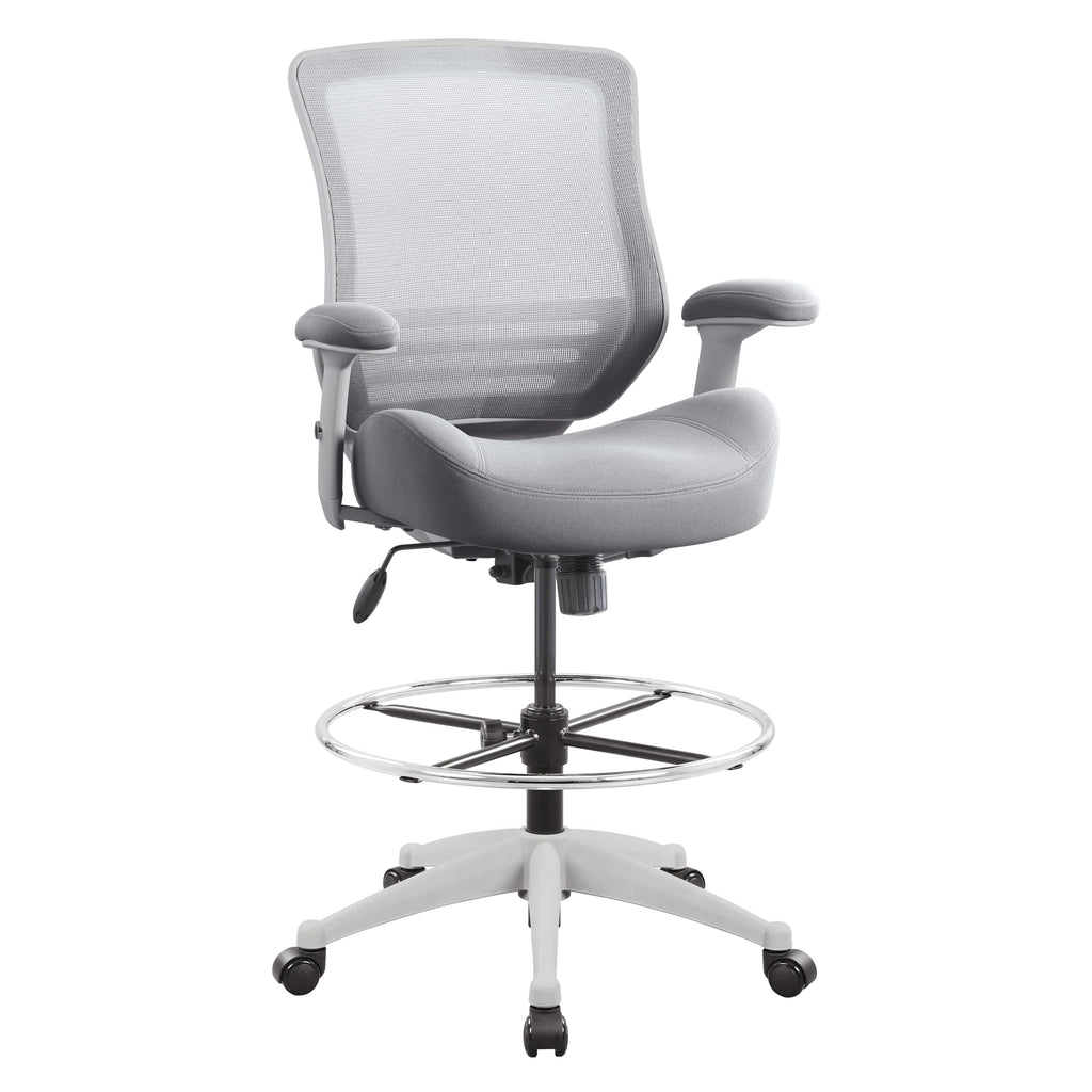Boliss 400lbs Mid Back Mesh Ergonomic Drafting Chair Office for Adjustable Desk Wide Chair Built-in Lumbar Support Big Adjustable Foot Ring