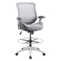 Boliss 400lbs Mid Back Mesh Ergonomic Drafting Chair Office for Adjustable Desk Wide Chair Built-in Lumbar Support Big Adjustable Foot Ring