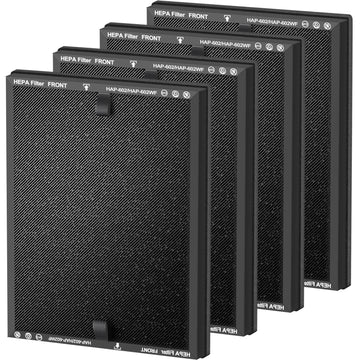 4Pack HAP602 Replacement Filter Compatible with ECOSELF HAP602 HAP602WF Air Purifier, 3-in-1 Composite HEPA Activated Carbon Pre-Filter, Black