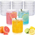 18PCS Plastic Hobnail Drinking Glasses - 14 Oz Clear Vintage Glasses Mixed Drinkware Sets - Disposable Beaded Cups for Beer, Whiskey, Juice, Cocktail, Wine, Party