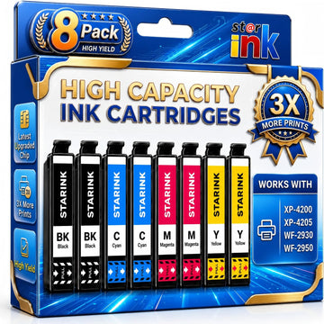 Remanufactured Ink Cartridge Replacement for Epson 232 Ink Cartridges | Work with Epson WF-2930 WF-2950 XP-4200 XP-4205 Printer Replacement for Epson 232XL Ink (Black, Magenta, Cyan, Yellow)