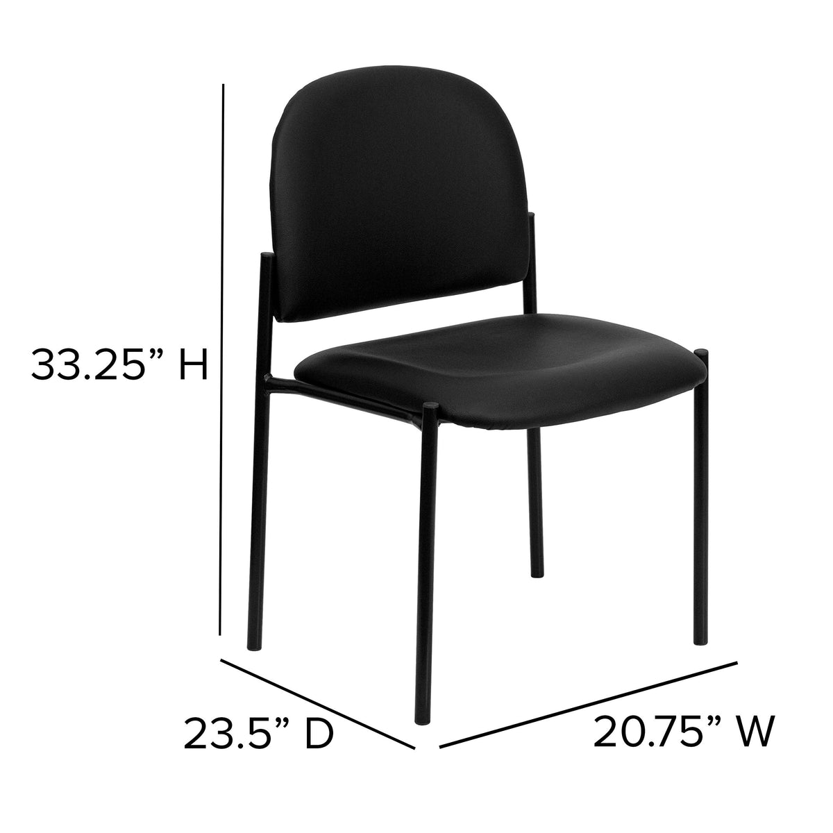 Flash Furniture Tania Comfort Vinyl Upholstered Stackable Side Reception Chair with Padded Seat, Modern Stackable Chair for Living Room/office,