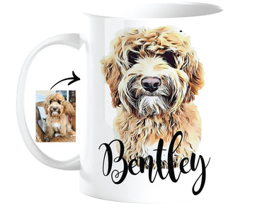 Custom Dog Mug Personalized Pet Portrait Coffee Mug, Cat Mug Photo Print 11 oz 15 oz