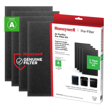 Honeywell HRF-A100 Air Purifier Pre Kit Filter, 4 Count (Pack of 1) - Allergen Air Filter Targets Dust, VOC, Pet, Kitchen, and Wildfire/Smoke Odor