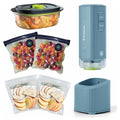 FoodSaver Mini Handheld Vacuum Sealer Machine with Marinate Setting & Charging Dock, Cordless Food Vacuum Sealer for Freezer, Storage, Sous Vide, Meal Prep, Blue