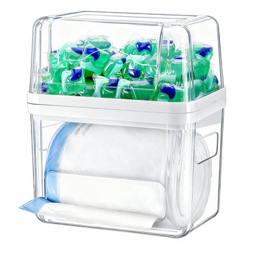iCASA Trash Bag Dispenser Dishwasher Pods Container Under Sink Organizer
