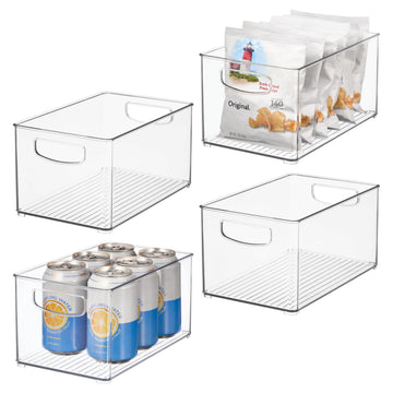 iDesign Stackable Clear Plastic Bin, 4-Pack