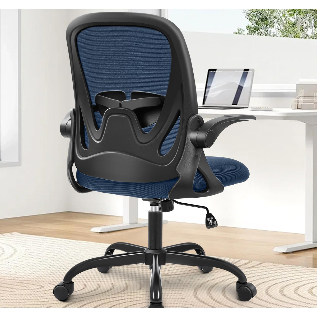 Primy Office Chair Ergonomic Desk Chair with Flip Up Armrests Swivel Breathable Desk Mesh Computer Chair with Adjustable Lumbar Support and