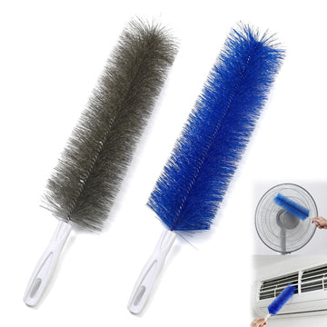 Bendable Microfiber Head Brush, Reusable Fan Cleaner Brush, Washable Dust Remover, 360° Cleaning Brushs for Electric Fans Air Conditioning Blinds Car Vents (2 Pcs - A)
