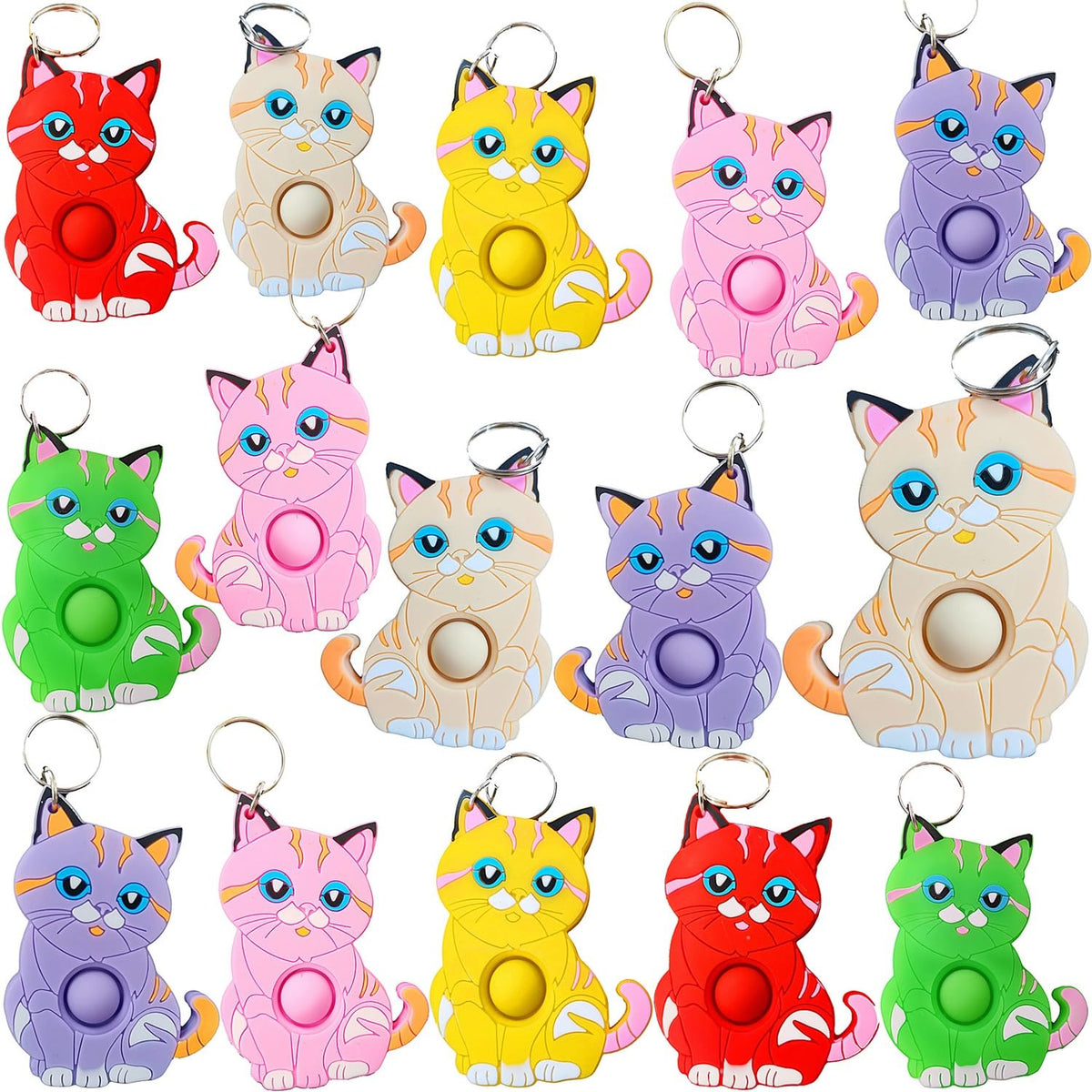 24 Packs Bulk Mini Cat fidgets Toys for Kids Children Classroom Students Gifts Prize from Teacher,Cat Animal Birthday Party Favors