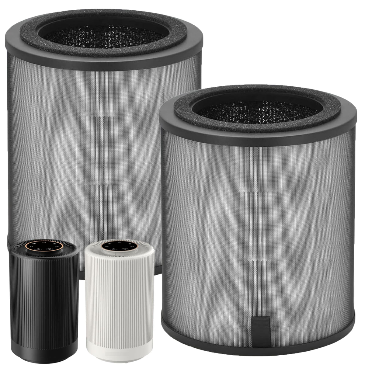 2 Pack JF100 Replacement Filter, Compatible with JF100 Air Purifier, 3-in-1 Pre-Filter, H13 True and Activated Carbon Filtration System