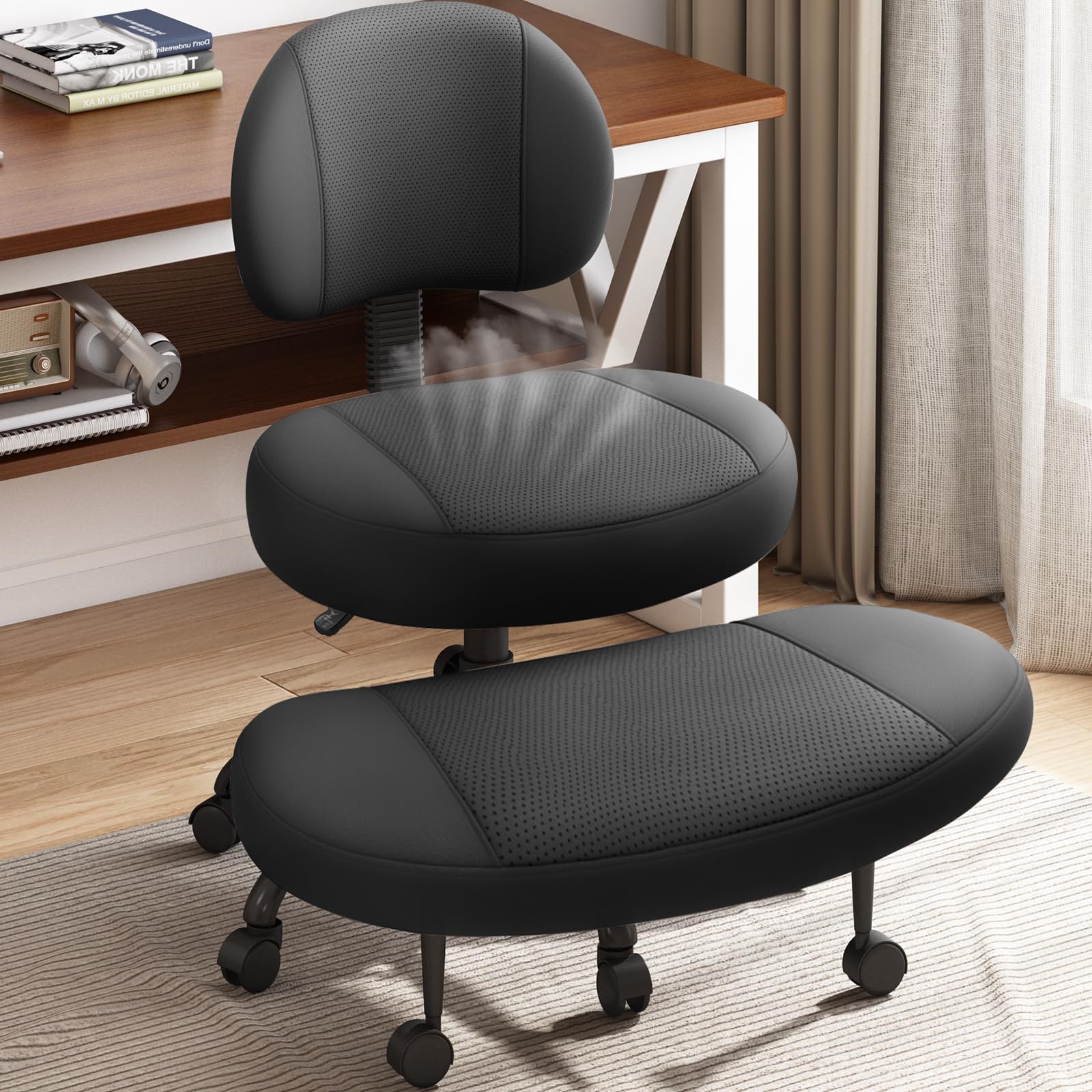 Cyzena Office Chair-executive High Back Breathable Big and Tall Office Chair Flip-up Armrests Lumbar Support-ergonomic Leather Rolling Swivel