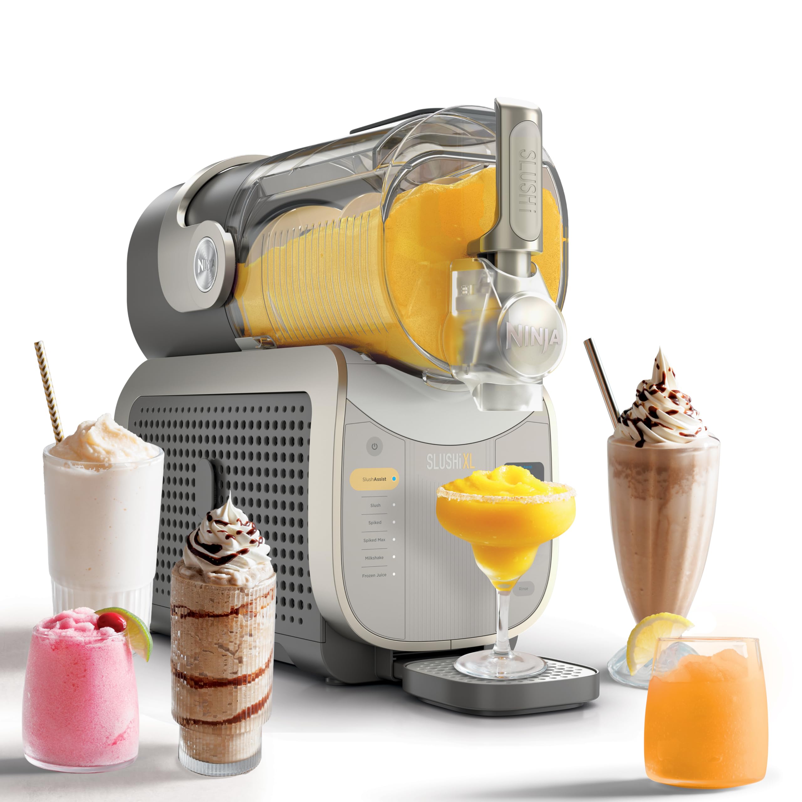 Ninja SLUSHi XL Smart Frozen Drink Maker & Slushi Machine | With SlushAssist Technology |128 oz. Capacity | Sodas, Margaritas, Frappes, Milkshakes & More | Crema | FS601BR