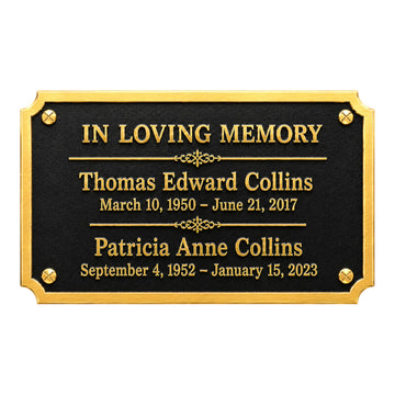Personalized Solid Brass Memorial Plaque – Custom Cast Brass Remembrance Sign with Raised Lettering – Weatherproof Outdoor & Indoor Memorial Wall Plaque for Home, Garden, Bench, Grave Marker & Sympathy Tribute