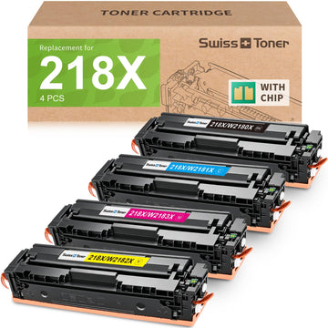 218X Toner Cartridges 4 Pack Compatible Replacement for HP 218X 218A Toner Color LaserJet Pro 3201dw MFP 3301fdw 3301sdw 3301cdw Printer (Black/Cyan/Yellow/Magenta)