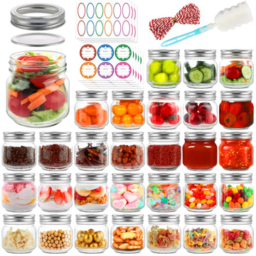 UrSpeedtekLive 30 Pack Mason Jars 8 oz with Lids, Half Pint Canning Jars
