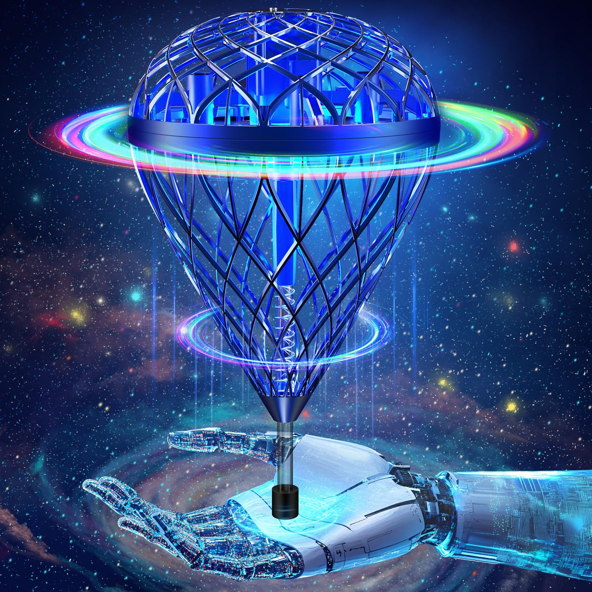 AMERFIST The Latest Cool and Magical Flying Toy, Combining AI Motion Control Technology with Contact Sensing System, Make it Become Bounce & Flip & Flight Toys, Fully unleashing Your Creativity.
