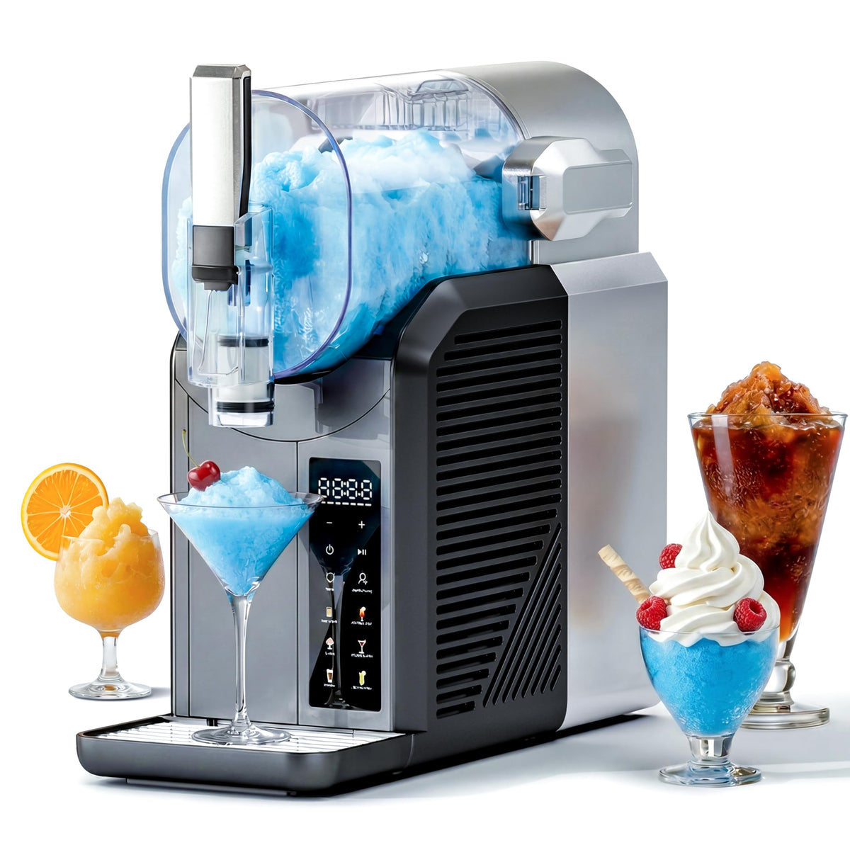 Slushie Machine, 2L/68oz Frozen Drink Maker & Margarita Machine with 6 Presets and LED Display, No Ice Needed Slushy Machine for Home & Party