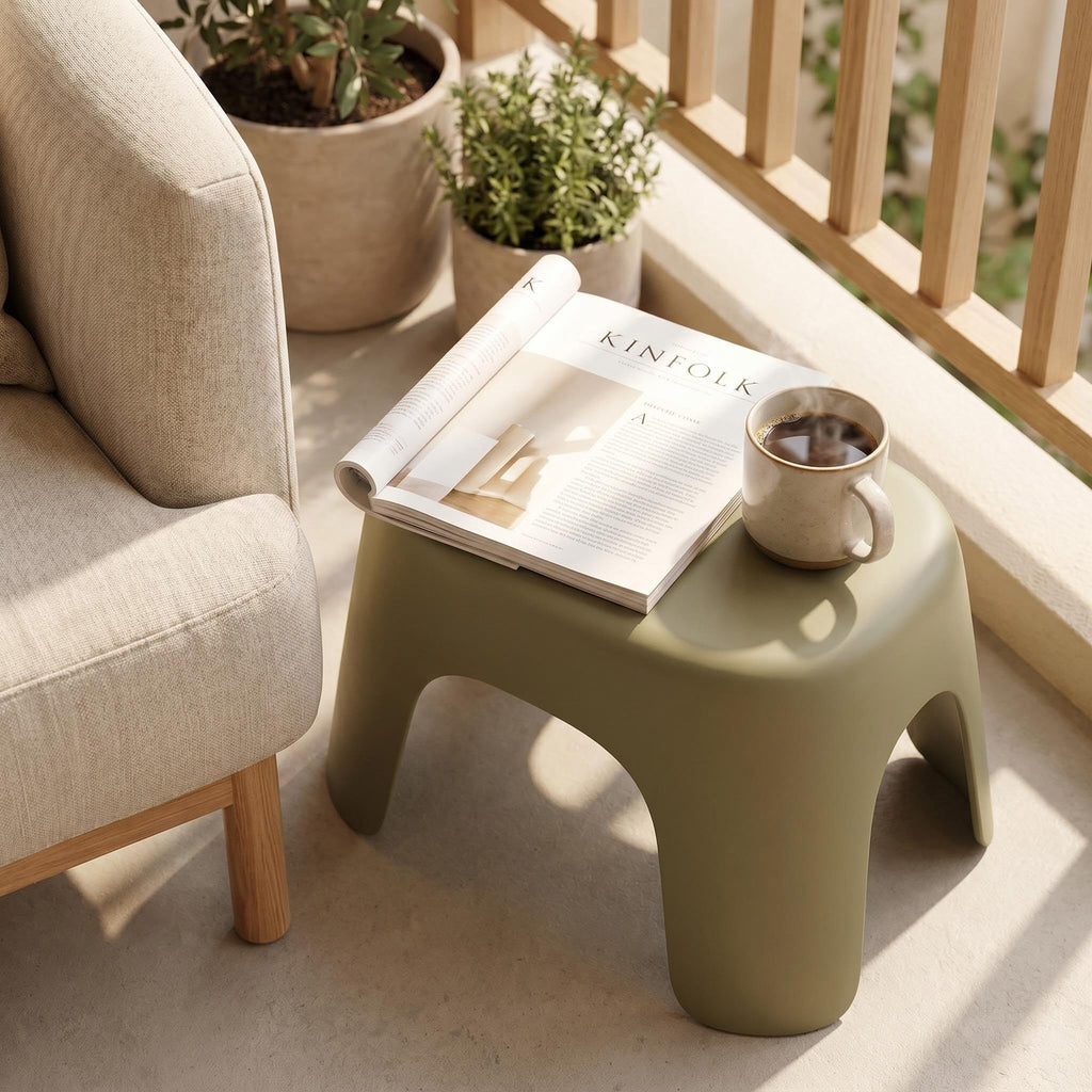 Plastic Step Stool, Anti-slip Abs Shower Stool, Anti-slip Bath Stool, Compact Foot Stools for Bathroom, Home, Kitchen, Green