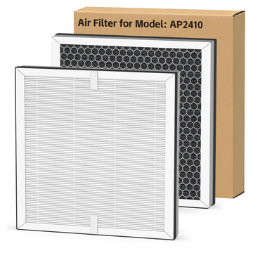 2-pack AP2410 Replacement Filter, Compatible with DBFIT AP2410 Air Purifier, True HEPA Air Filter and Activated Carbon Filter for Dust Pets Pollen Smoke