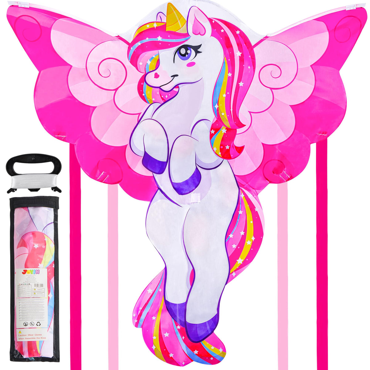 JOYIN 43.3'' Unicorn Kite Easy to Fly for Kids and Adults, Large Beach Kite for Outdoor Games and Activities
