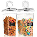 Shazo 2 Pack (15.4 Oz Cereal Capacity) Small Airtight Cereal Containers Storage with Lids, Perfect Space Saving BPA-Free Plastic Container, Pantry Organization and Canister for Rice, Sugar & Flour