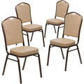 Flash Furniture Hercules Fabric Crown Back Banquet Chair, Burgundy, 4-pack, Set of 4, Burgundy Fabric/silver Vein Frame
